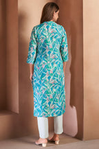 Light Pink Cotton Blend Printed Kurta