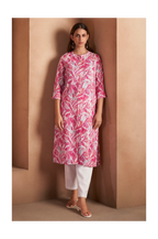 Light Pink Cotton Blend Printed Kurta