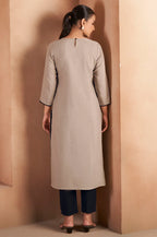 Pista Green Cotton Blend Chikankari Embroidered Kurta