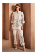 White Pure Cotton Floral Printed Co-Ord Set