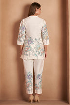 White Pure Cotton Floral Printed Co-Ord Set