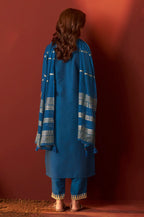 Green Chinnon Embroidered Kurta Set With dupatta