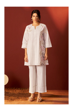 Off White Pure Cotton Embroidered Co-Ord Set
