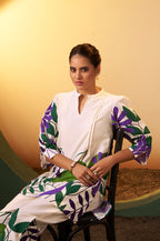 Off White Pure Cotton Floral Printed Co-Ord Set
