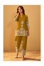 Mustard Rayon Floral Printed Co-Ord Set For Women