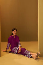 Maroon Rayon Floral Printed Co-Ord Set