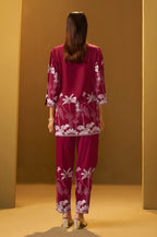Red Rayon Floral Printed Co-Ord Set