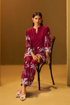 Red Rayon Floral Printed Co-Ord Set