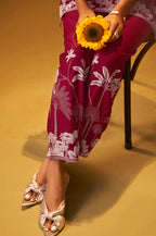 Red Rayon Floral Printed Co-Ord Set
