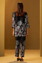 Black Rayon Floral Printed Co-Ord Set