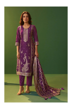 Purple Jacquard Art Silk Kurta Set with Cotton Bottom & Silk Jacquard Dupatta