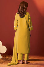 Sky Blue Pure Cotton Schiffly Kurta Set with Dupatta