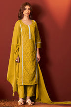 Sky Blue Pure Cotton Schiffly Kurta Set with Dupatta