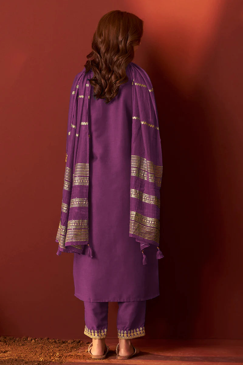 Green Chinnon Embroidered Kurta Set With dupatta