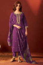 Green Chinnon Embroidered Kurta Set With dupatta