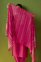 Green Chinon Embroidered Kurta Set with Jacquard Dupatta