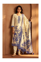 Cream Jacquard Art Silk Kurta Set with Cotton Bottom & Silk Jacquard Dupatta