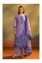 Lilac Jacquard Art Silk Kurta Set with Cotton Bottom & Silk Jacquard Dupatta