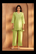 Women’s Pure Cotton Green Schiffli Co-Ord Set