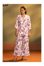 Women’s Cream Cotton Blend Printed Co-Ord Set