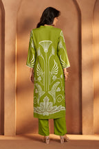 Rust Viscose Rayon Printed Straight Co-Ord Set