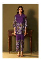 Purple Rayon Floral Printed Co-Ord Set