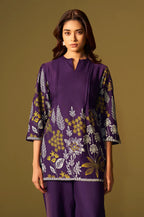 Purple Rayon Floral Printed Co-Ord Set