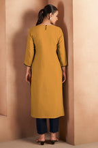 Pista Green Cotton Blend Chikankari Embroidered Kurta