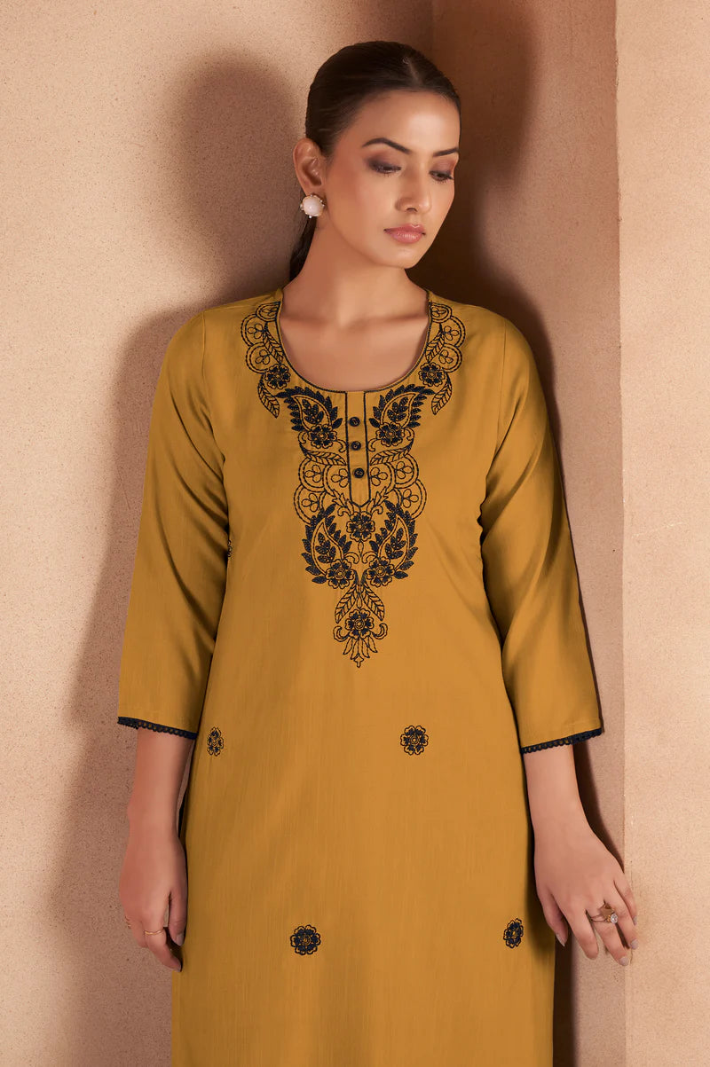 Pista Green Cotton Blend Chikankari Embroidered Kurta