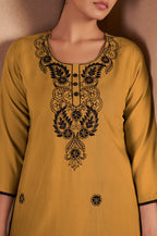 Pista Green Cotton Blend Chikankari Embroidered Kurta