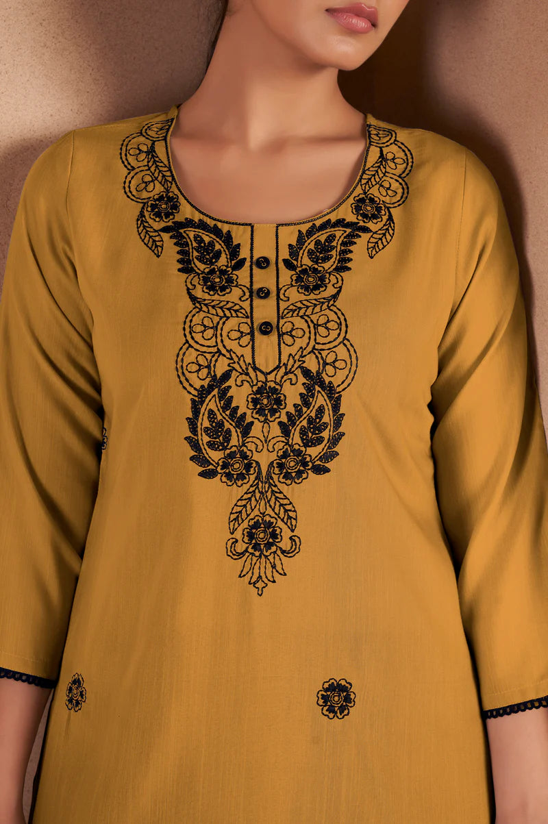 Pista Green Cotton Blend Chikankari Embroidered Kurta