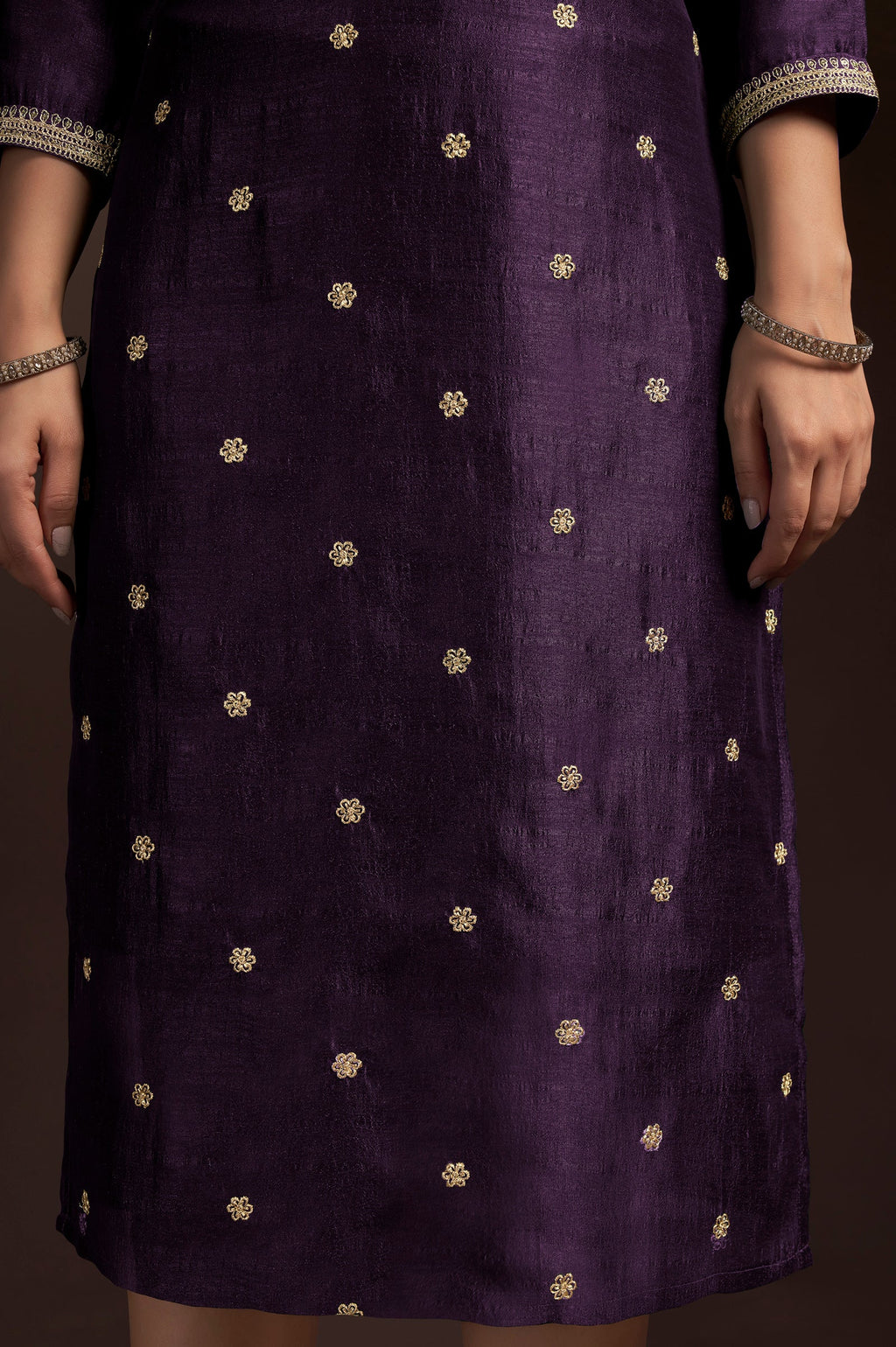 Green Vichitra Silk Embroidered Straight Kurta Set with Embroidered Dupatta
