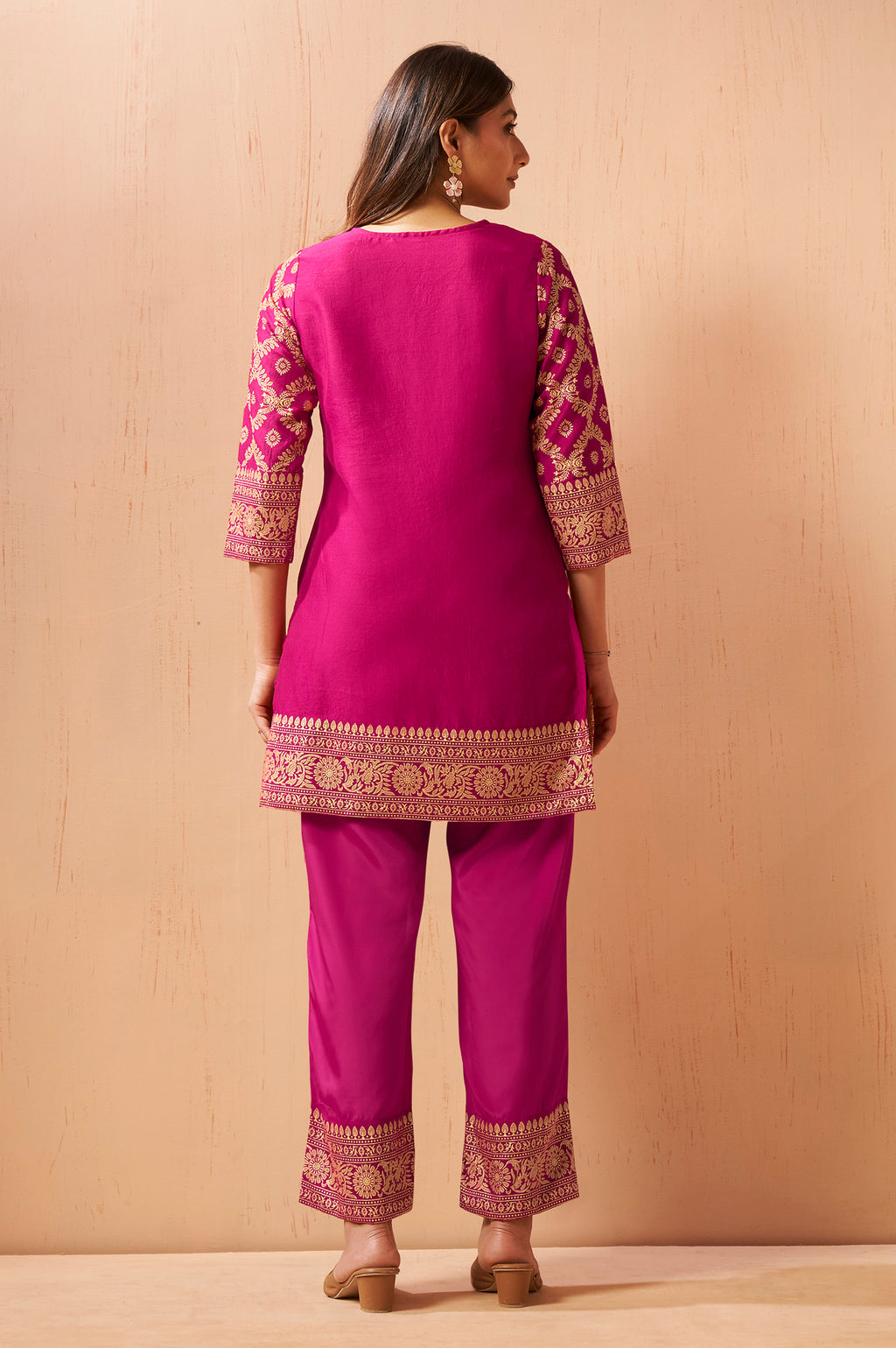 Women's Rama Green Jacquard Vichitra Silk Co-Ord Set