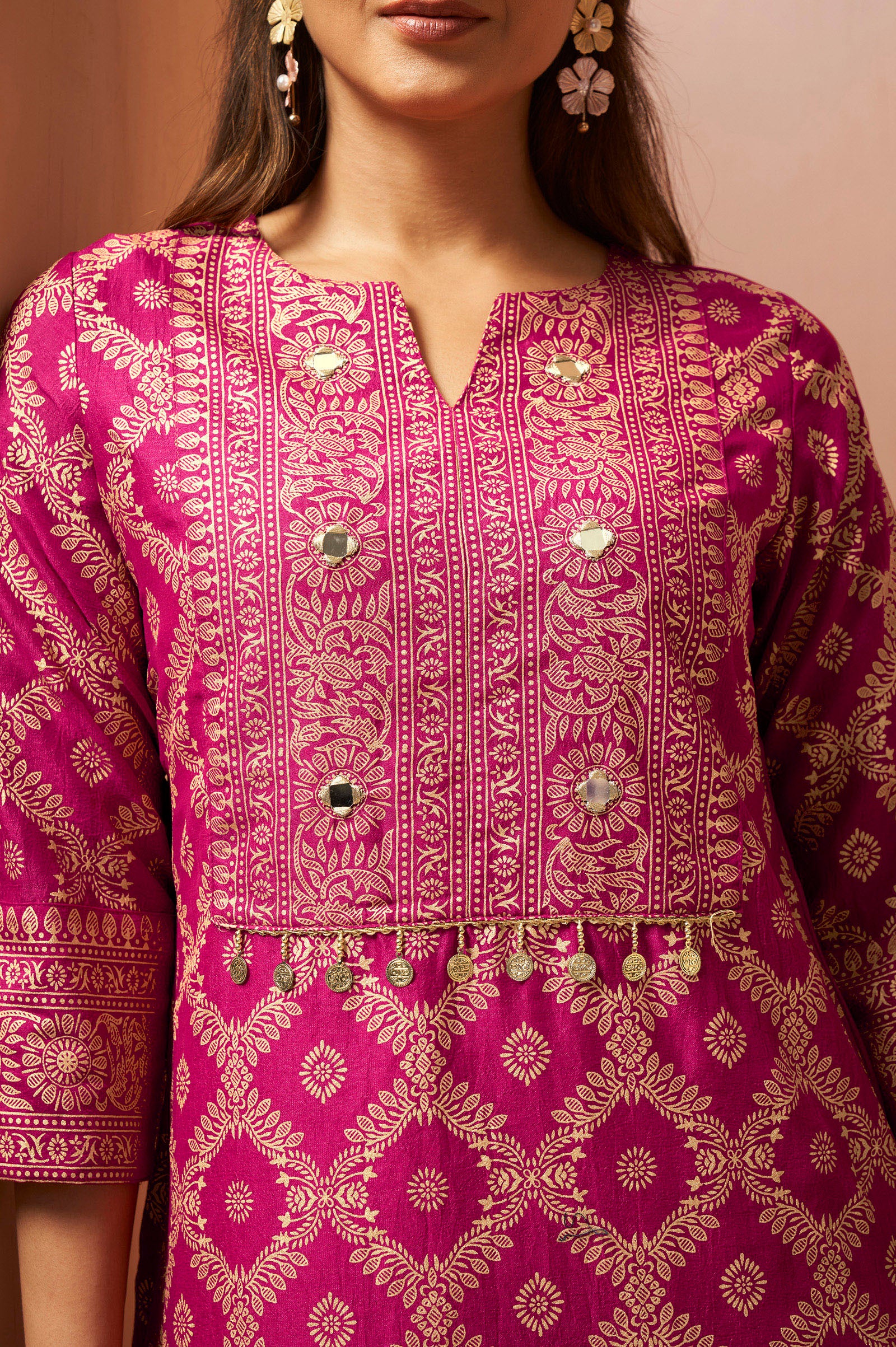 Women's Rama Green Jacquard Vichitra Silk Co-Ord Set