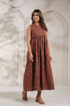 Elegant Red Jal  dress crafted from pure cotton