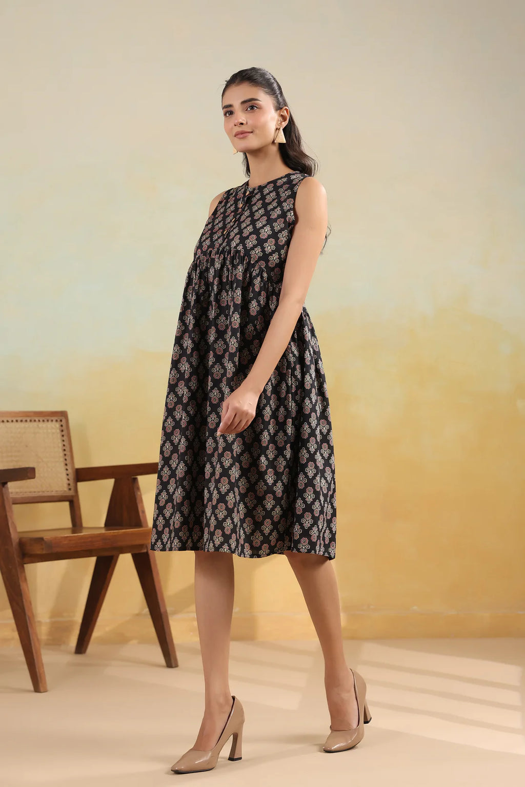 Hand-Block Printed Cotton Dress — Breezy Everyday Casual Wear