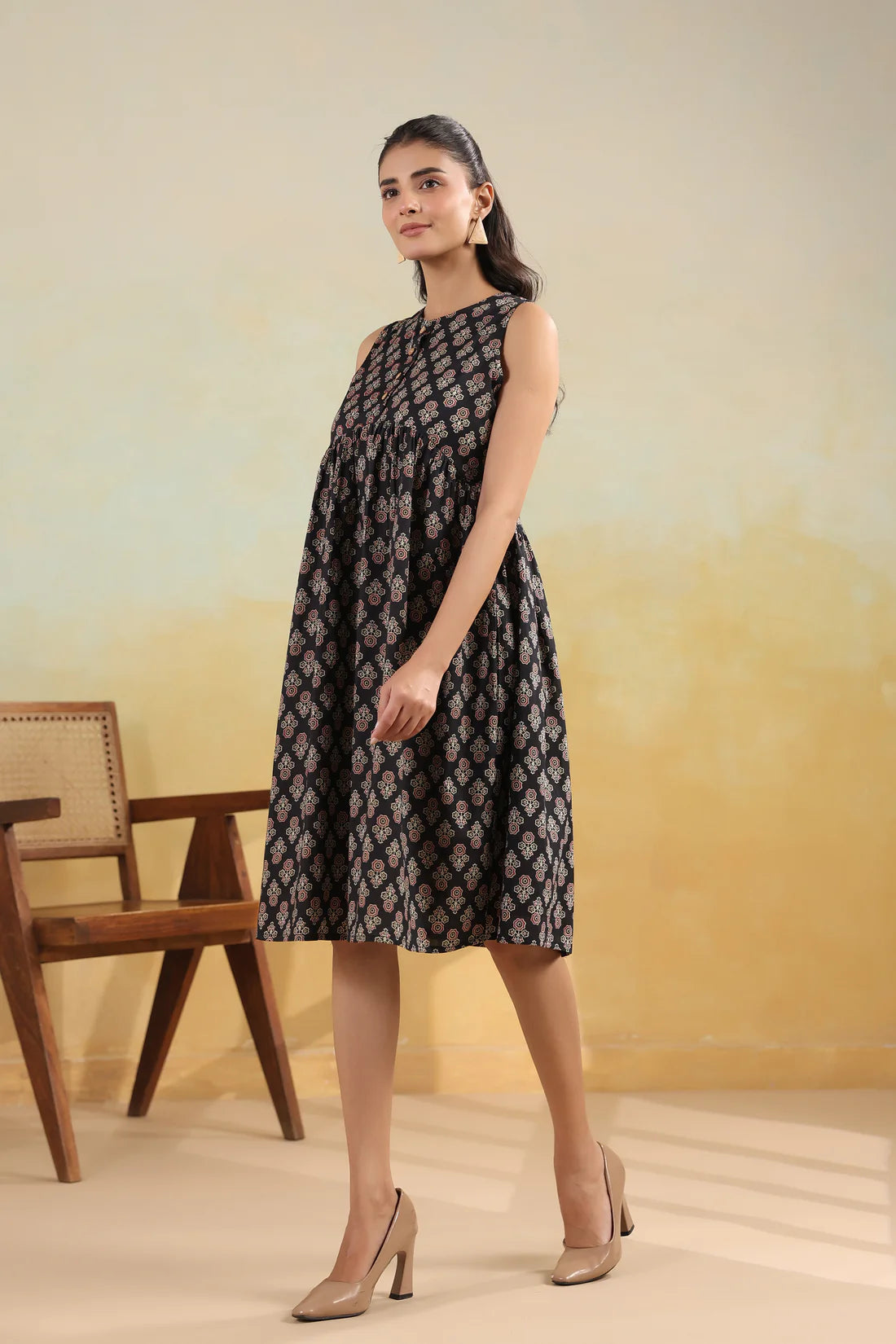 Hand-Block Printed Cotton Dress — Breezy Everyday Casual Wear
