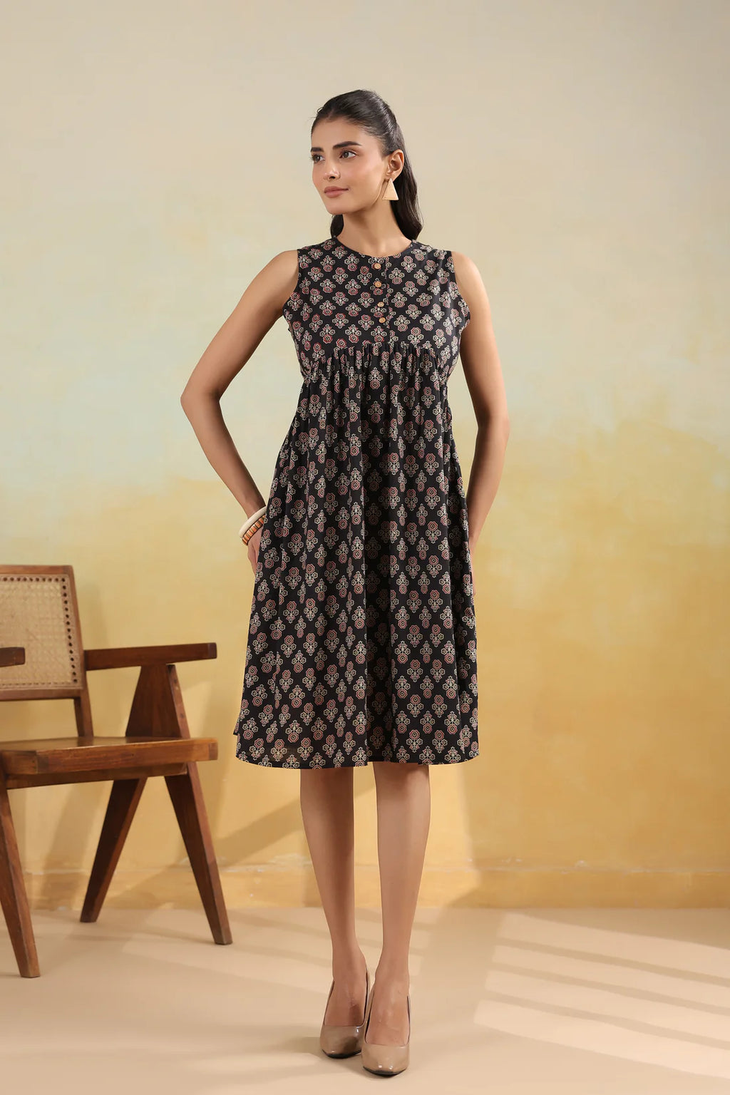 Hand-Block Printed Cotton Dress — Breezy Everyday Casual Wear