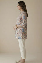 Ivory Pure Cotton Mughal Floral Printed Top