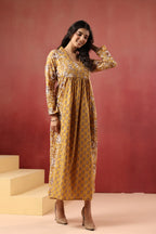Printed Cotton Kurti — Elegant Long Flared Ethnic Wear