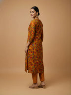 Mustard Bloom Pure Cotton Printed Kurta & Pant Set | Ethnic Floral Co-ord