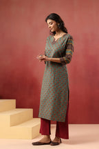 Cotton Straight Kurti — Elegant Long Ethnic Wear