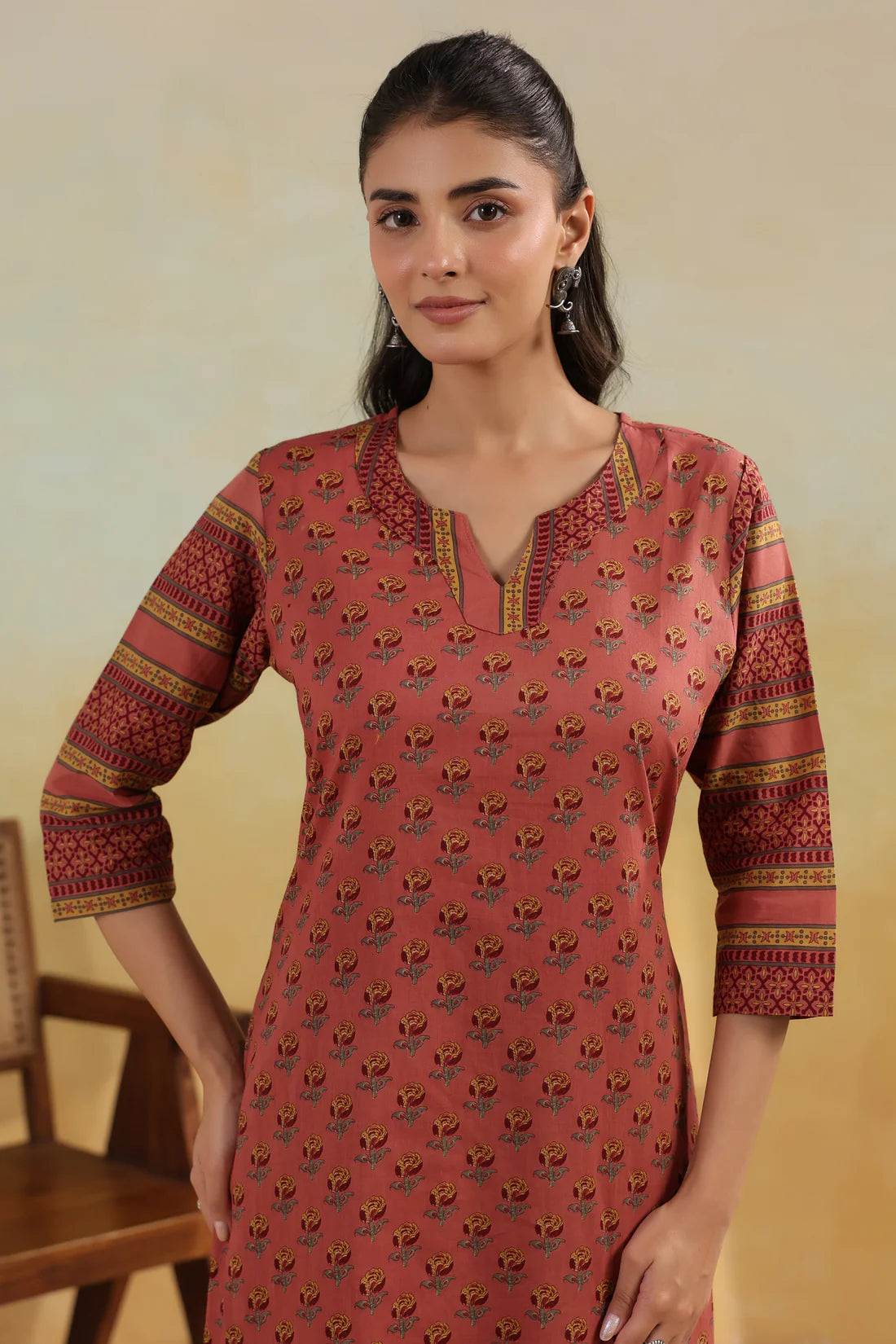 Cotton Long Kurti — Comfortable Straight Fit Daily Wear