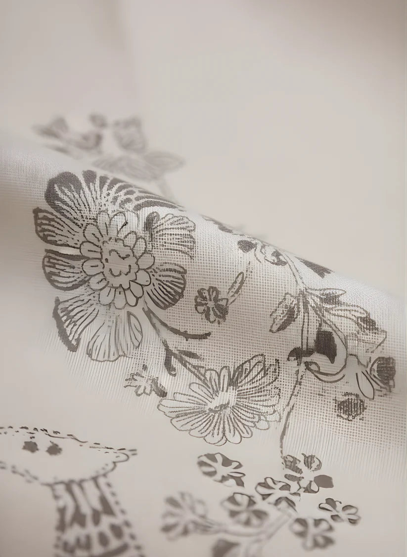 Pure Cotton White Printed Midi Dress