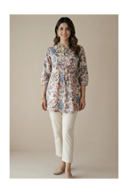Ivory Pure Cotton Mughal Floral Printed Top