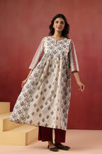 Hand-Block Printed Cotton Kurti — Elegant Flowy Ethnic Wear