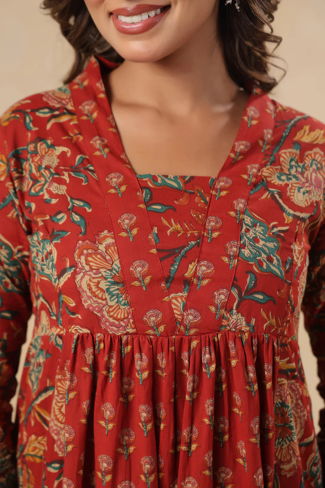 Pure Cotton Hand-Block Printed Kurti — Elegant Everyday Wear