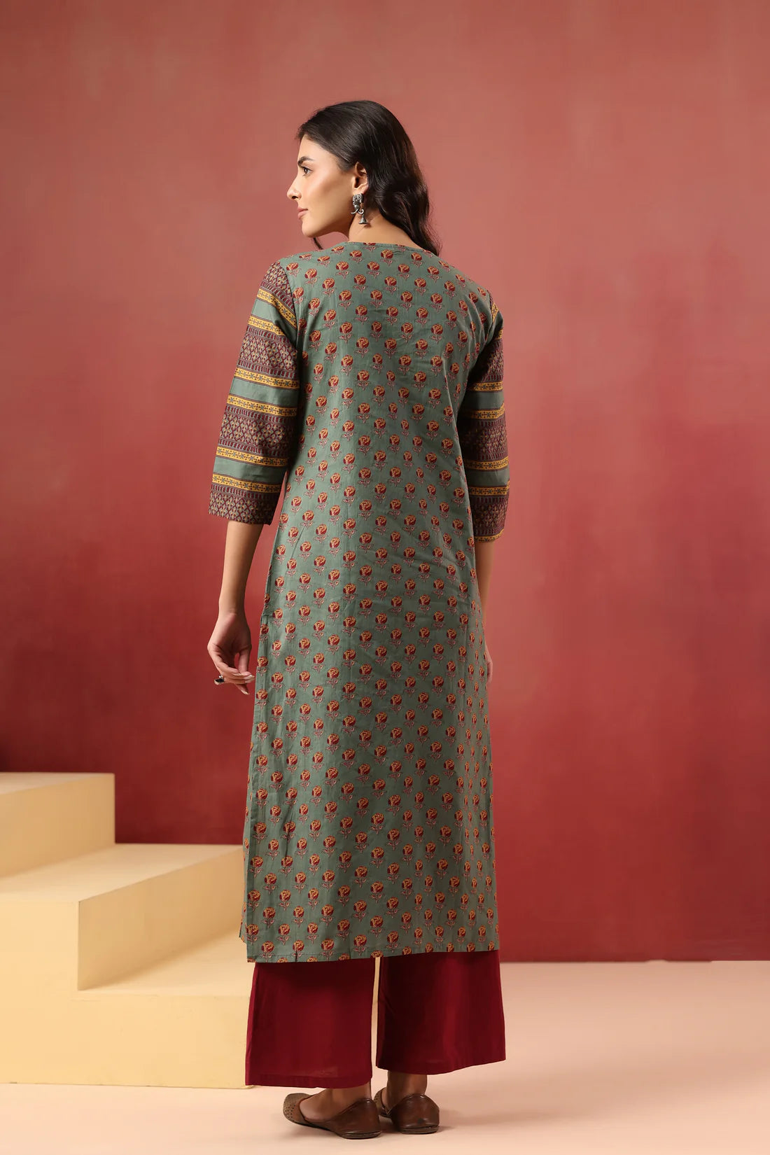 Cotton Straight Kurti — Elegant Long Ethnic Wear