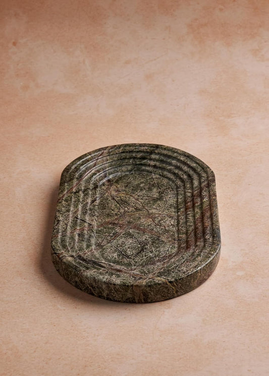 Serving Tray, Black Marble, Vanity Tray, Green Marble Tray, Green Plate, Jwellery Holder,Handcrafted Decorative Catchall for Jewelry, Perfumes & Home Décor