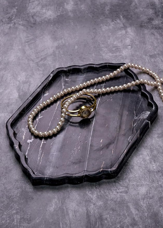 Black Marble Tray, Pooja Plate, Aarti Tray